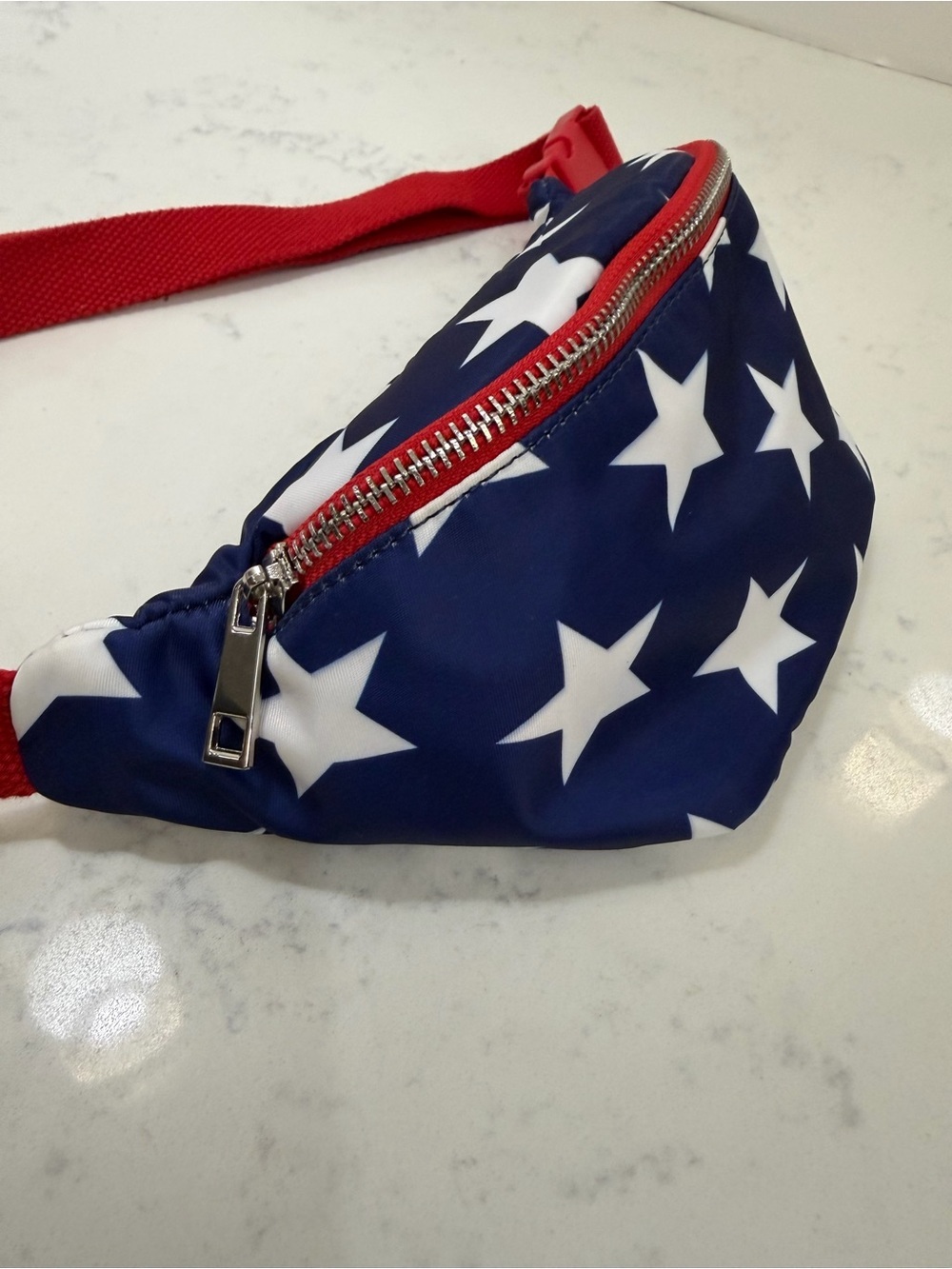 Forever 21 Kids Star Print Navy & White Fanny Pack with Red Strap